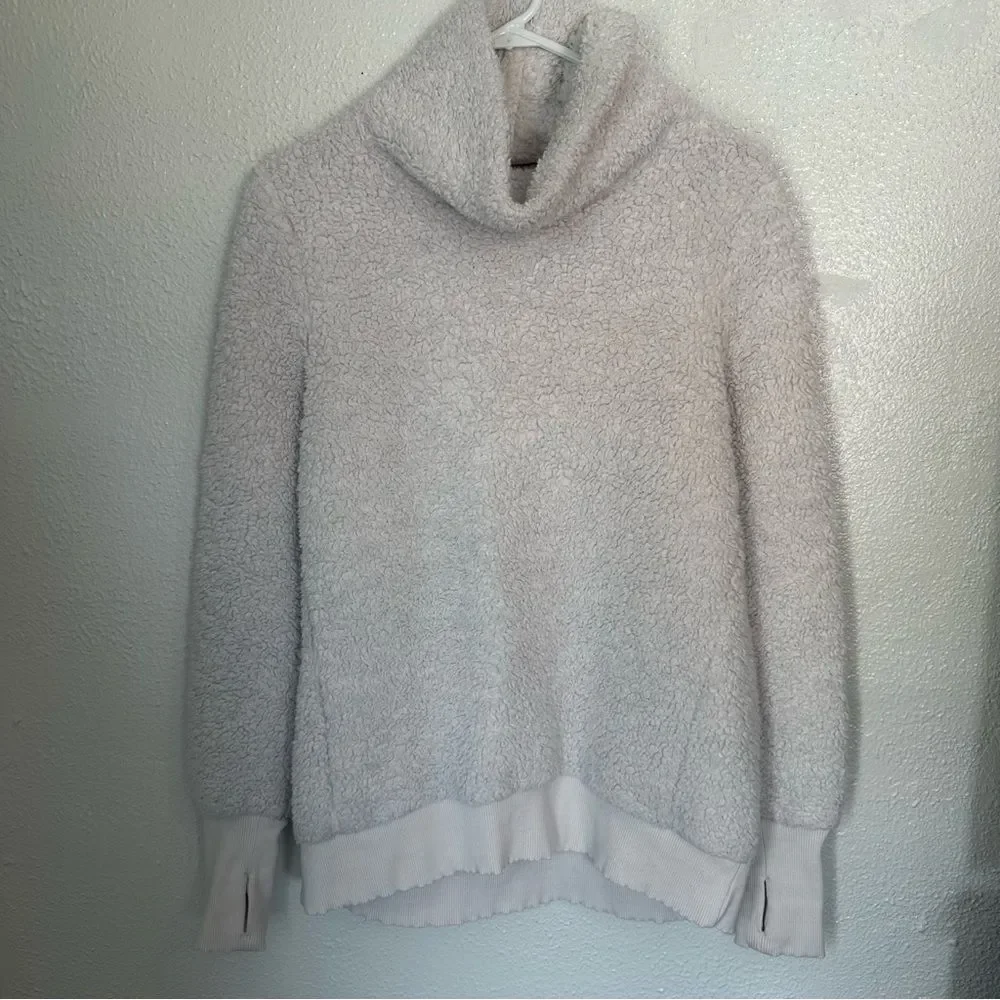 Athleta White Nirvana Sherpa Funnel Neck Sweater Small